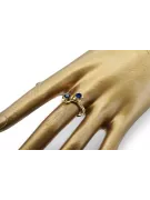 14k geltono aukso Sapyras Žiedas Vintažiniai papuošalai vrc266y